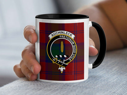 Auchinleck Family Tartan Crest Design Decorative Mug - Living Stone Gifts