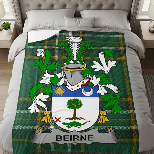 Beirne Family Crest Tartan Blanket product