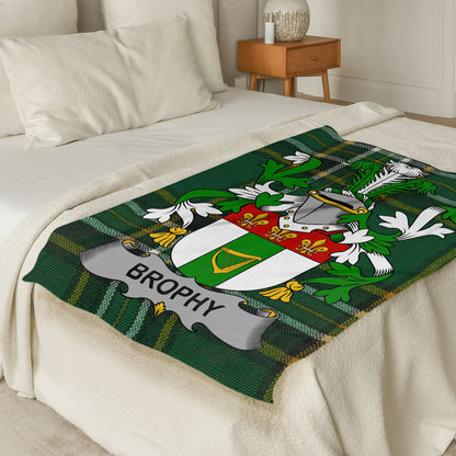 Brophy Surname Irish Tartan Throw Blanket - Living Stone Gifts