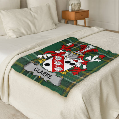 Clarke Surname Irish Tartan Throw Blanket - Living Stone Gifts