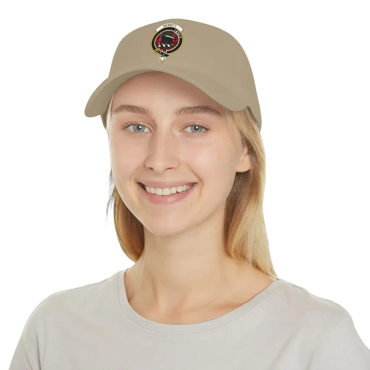 Beige Cap with Unique Embroidered Logo Back 50th Hat