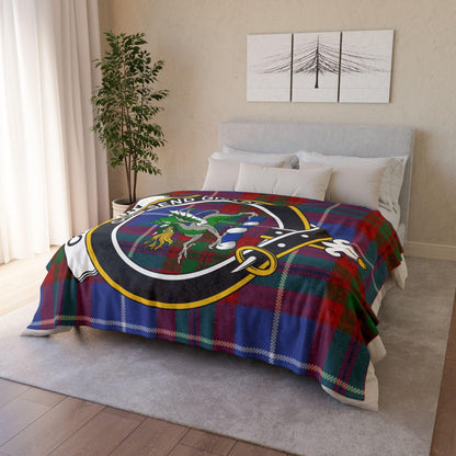 Crichton Clan Crest Scottish Tartan Blanket - Celtic Ancestry Gifts