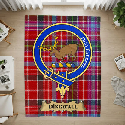 Deo Favente Dingwall Clan Crest Tartan Rug product