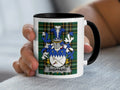 Sheppard Irish family crest black accent mug on Irish National Tartan