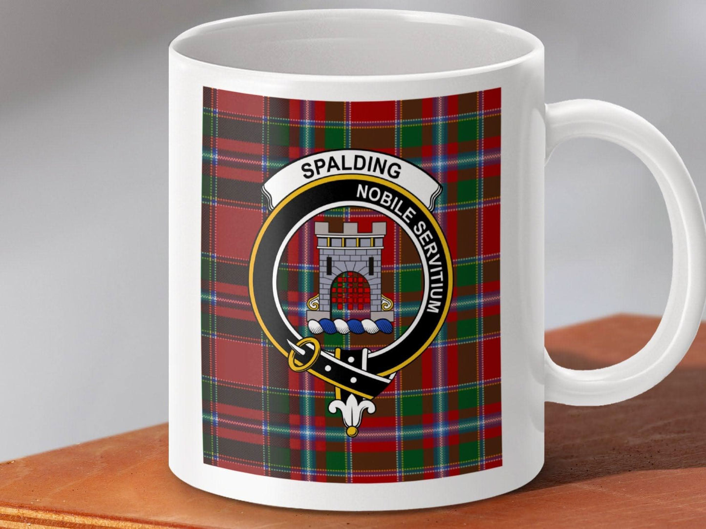 Spalding Family Crest Plaid Design Coffee Mug product type