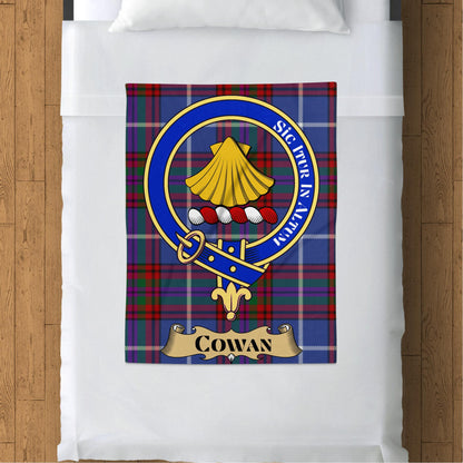 Cowan Clan Scottish Tartan Crest Throw Blanket - Living Stone Gifts