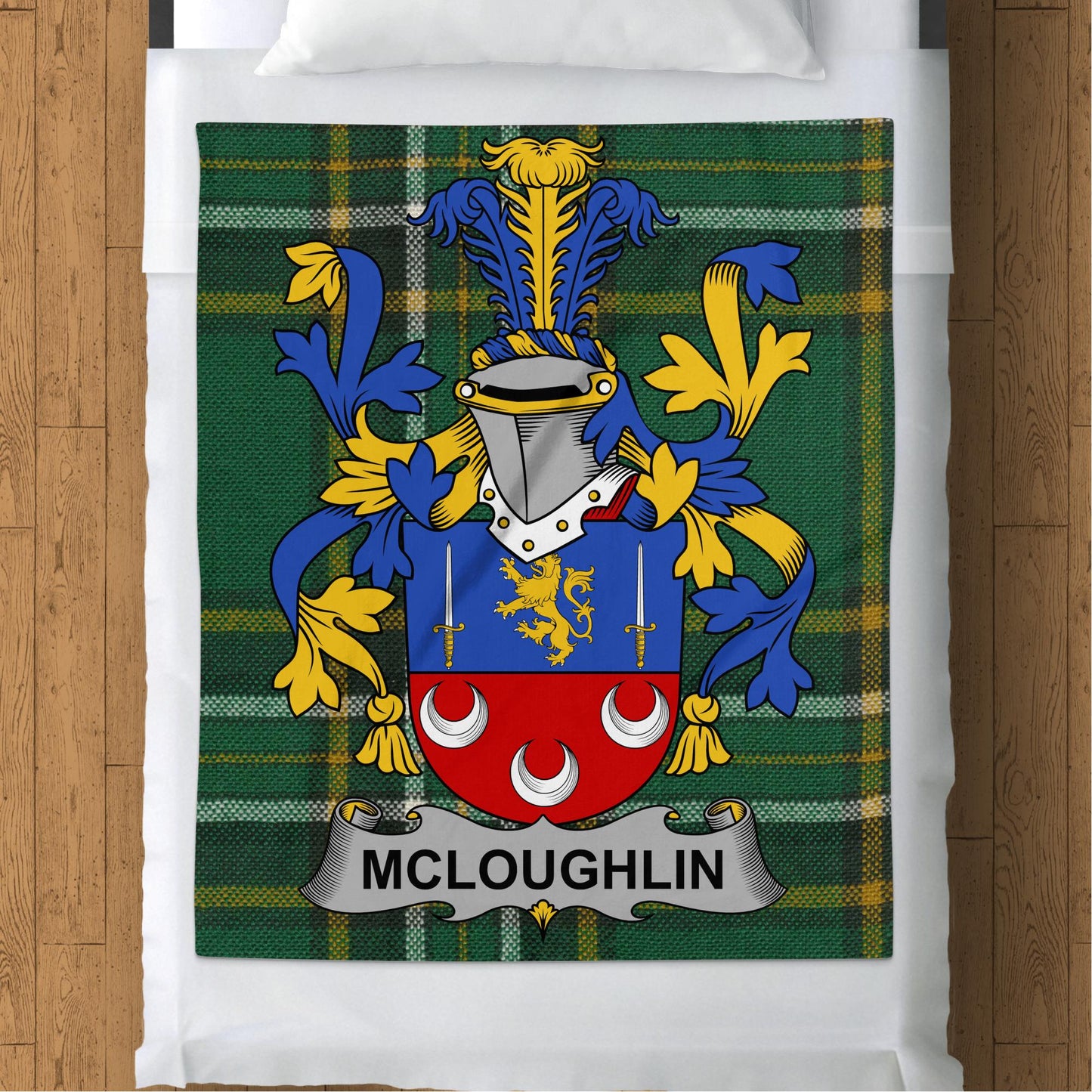 McLoughlin Surname Irish Tartan Throw Blanket - Living Stone Gifts