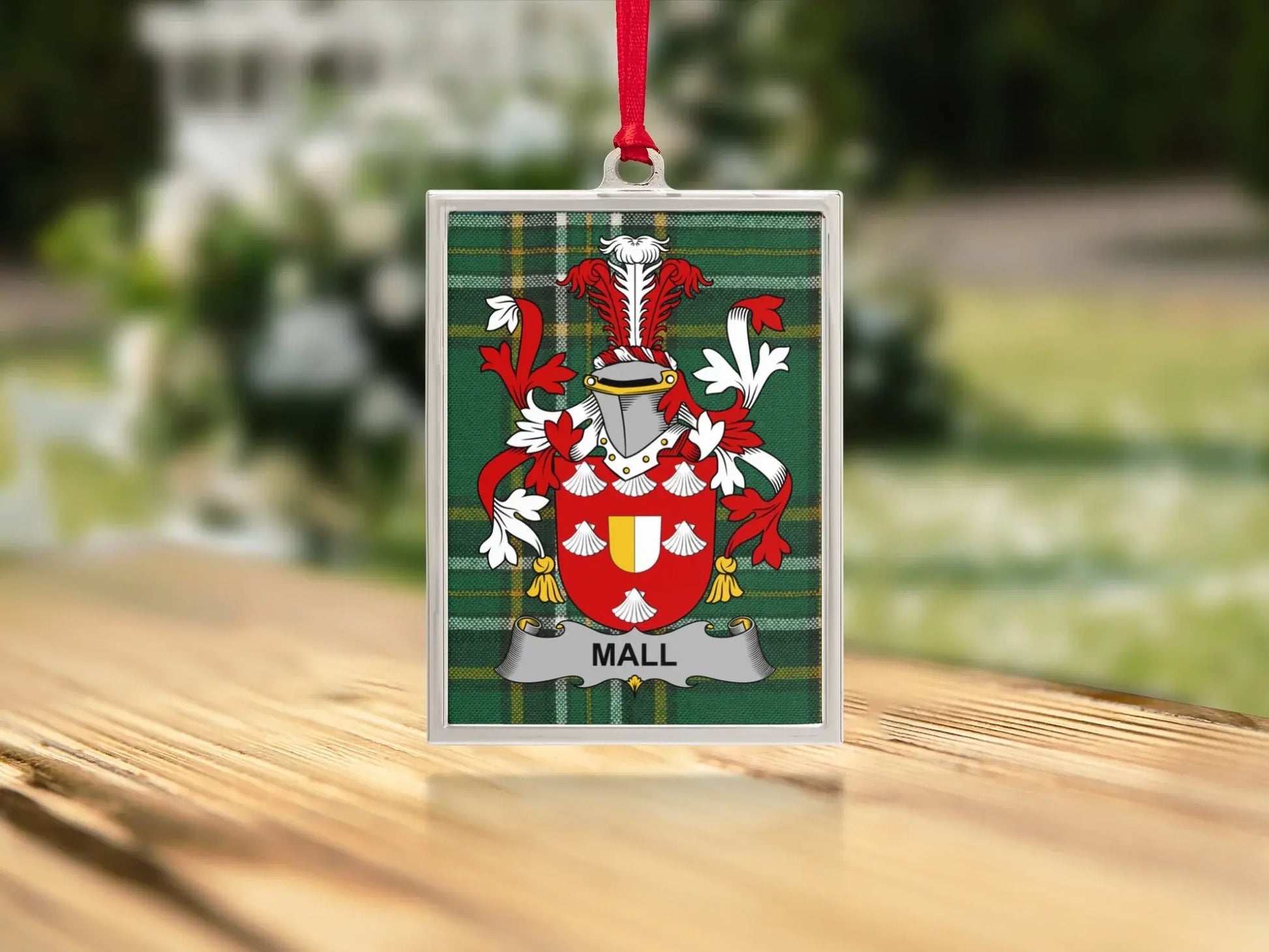 Family Crest Plaid Ornament Mall Shield product type