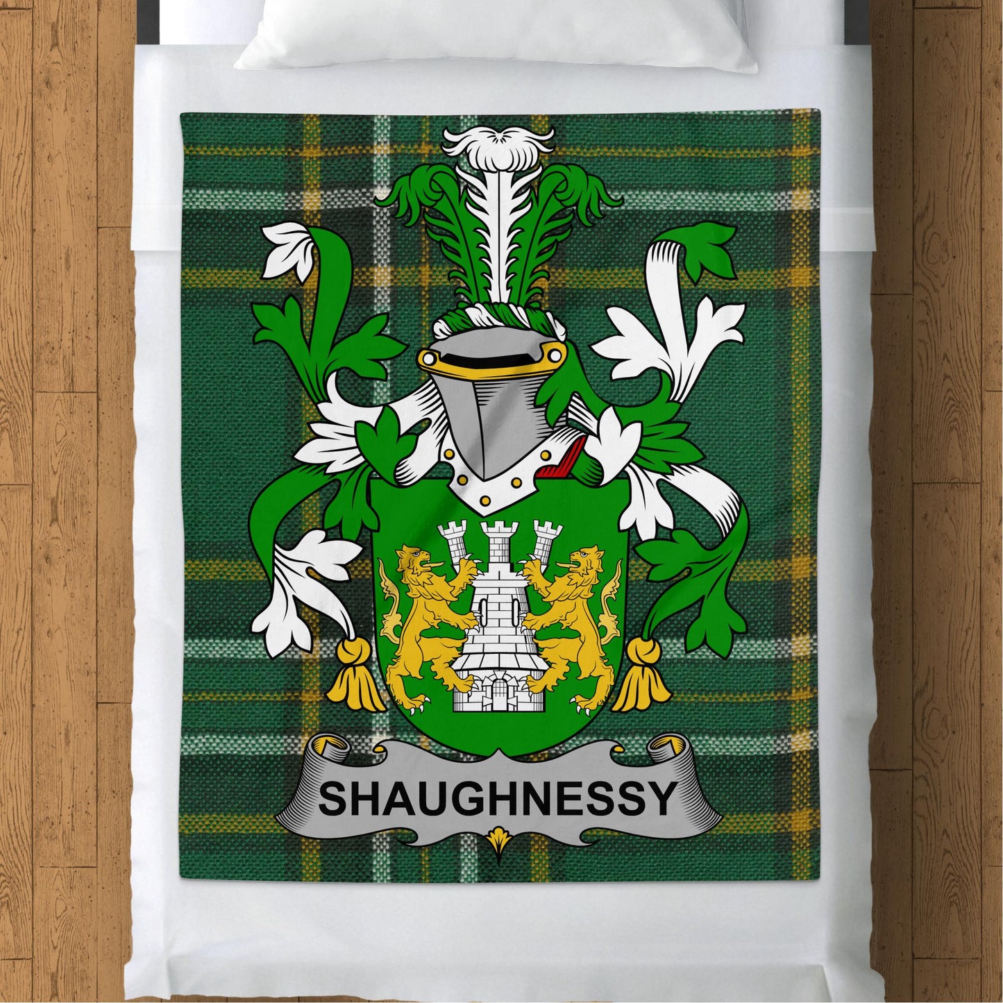 Shaughnessy Surname Irish Tartan Throw Blanket - Living Stone Gifts