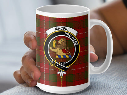 Proud Macfie Crest Tartan Design Scottish Clan Mug - Living Stone Gifts