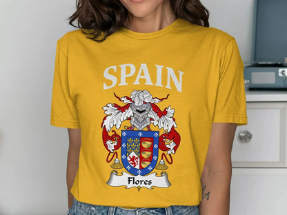 Spain Flores Family Crest Graphic T-Shirt product type