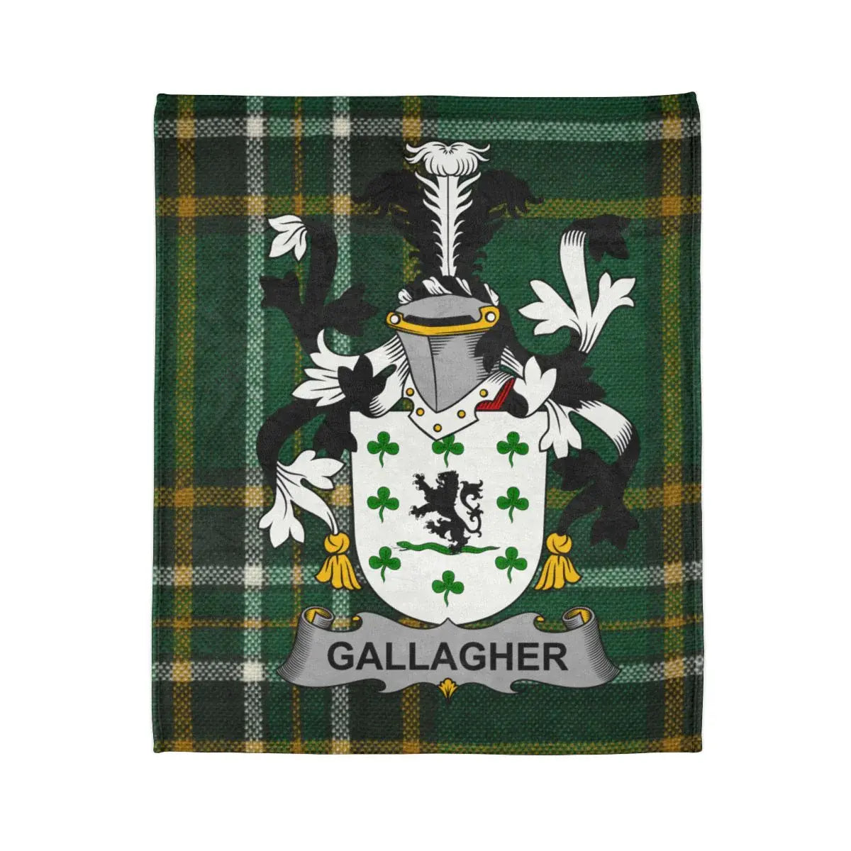 Gallagher Coat of Arms Green Plaid Blanket product