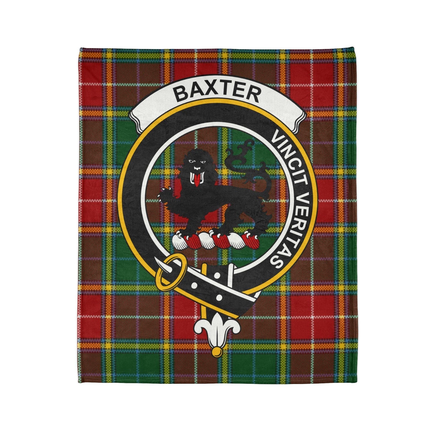 Baxter Clan Crest Tartan Scottish Throw Blanket