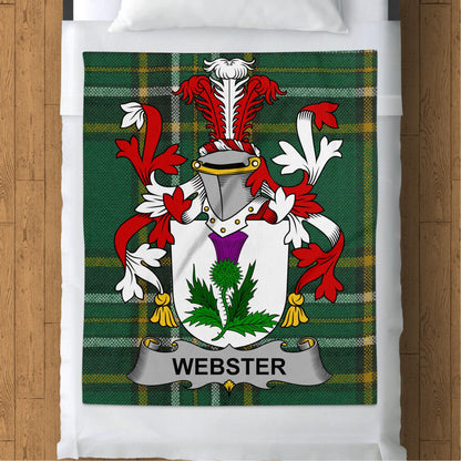 Webster Surname Irish Tartan Throw Blanket - Living Stone Gifts