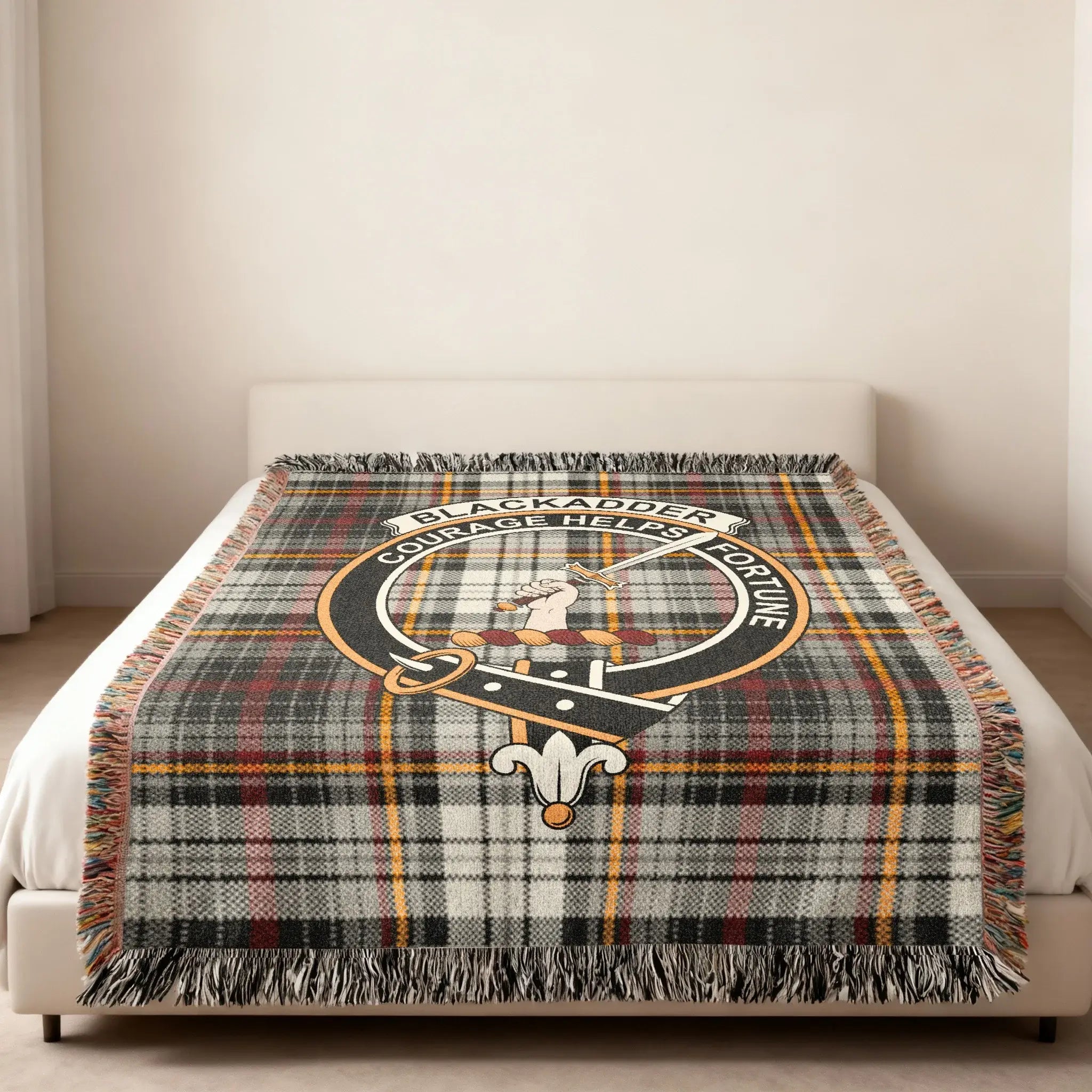 Blackadder Courage Helps Fortune Plaid Blanket