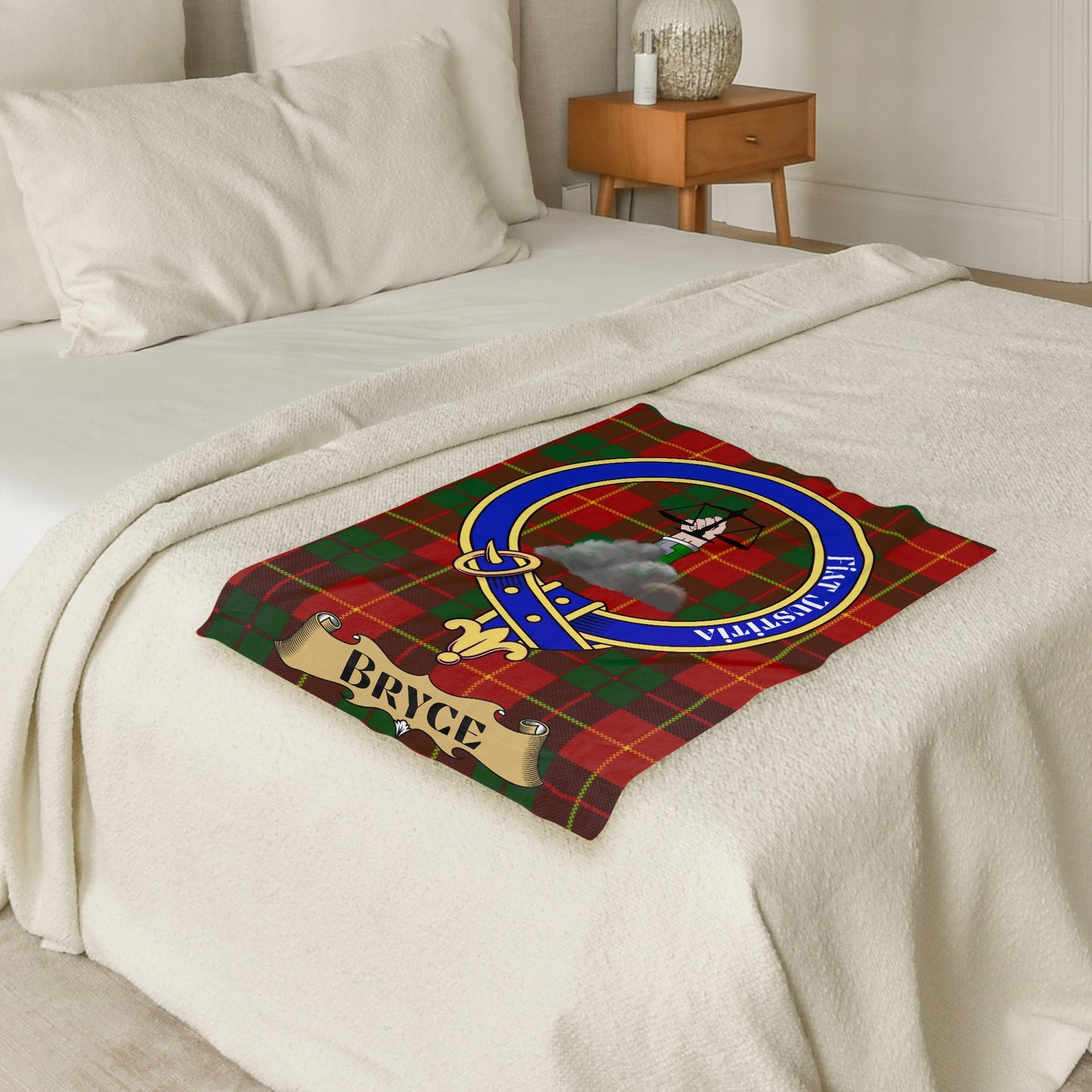 Scottish Clan Bryce Crest Tartan Throw Blanket - Living Stone Gifts