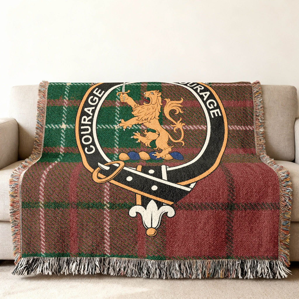 Courage Lion Emblem Plaid Throw Blanket product