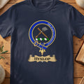 Hyslop Scottish clan crest T-shirt in navy