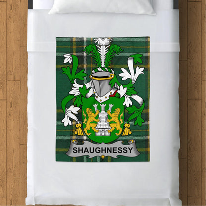 Shaughnessy Surname Irish Tartan Throw Blanket - Living Stone Gifts