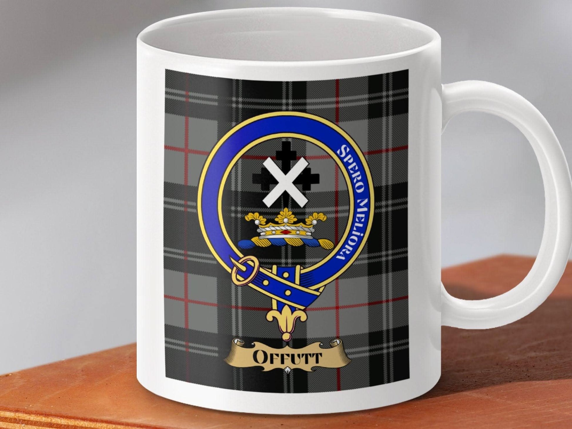 Offutt Family Crest Plaid Tartan Print Coffee Mug product