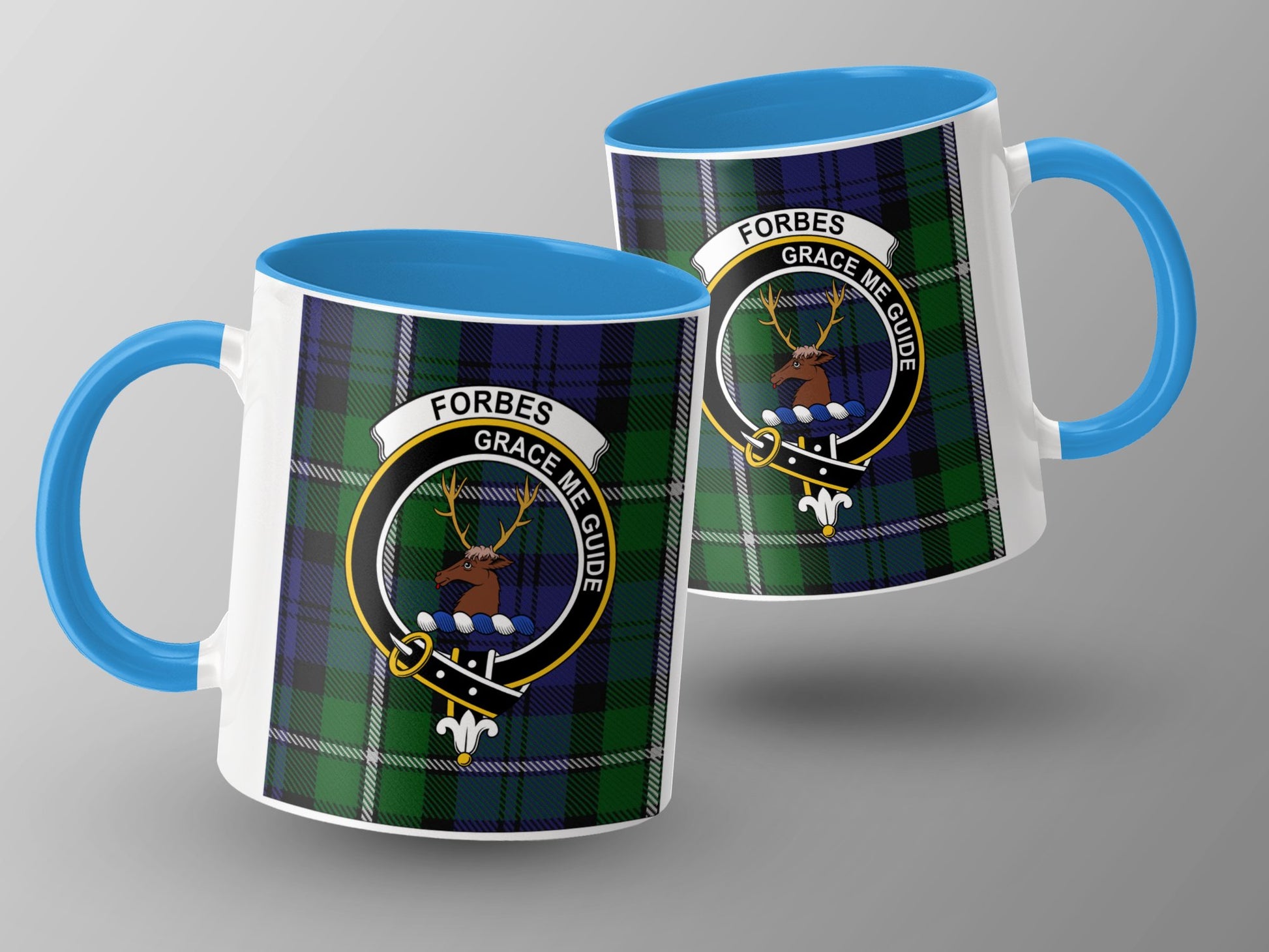 Clan Forbes Scottish Tartan Crest Mug - Living Stone Gifts