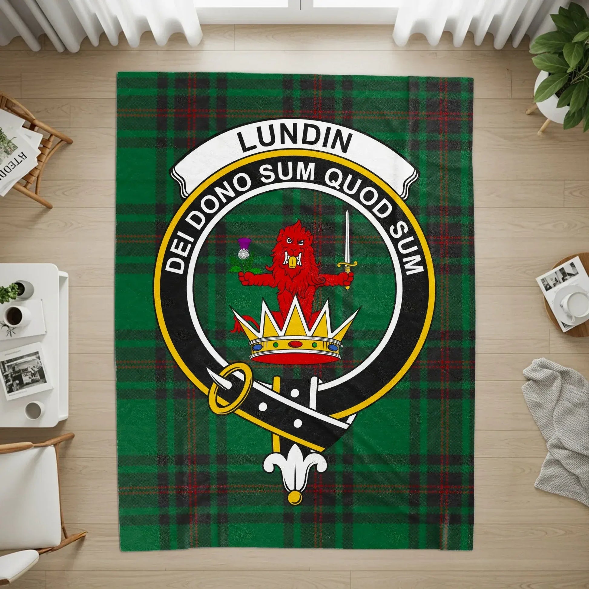 Lundin Clan Crest Tartan Rug Home Decoration product