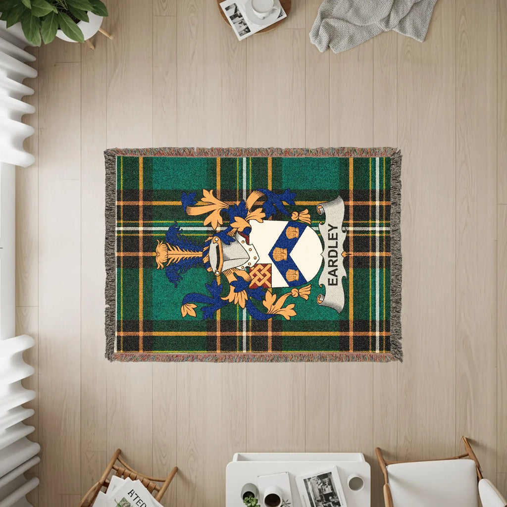 EARDLEY Crest Green Plaid Tartan Throw Blanket product type