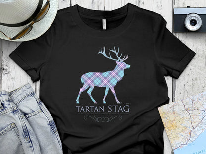 Tartan Stag Graphic with Plaid Pattern T-Shirt product type