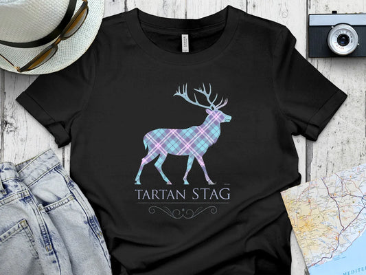 Tartan Stag Graphic with Plaid Pattern T-Shirt product type