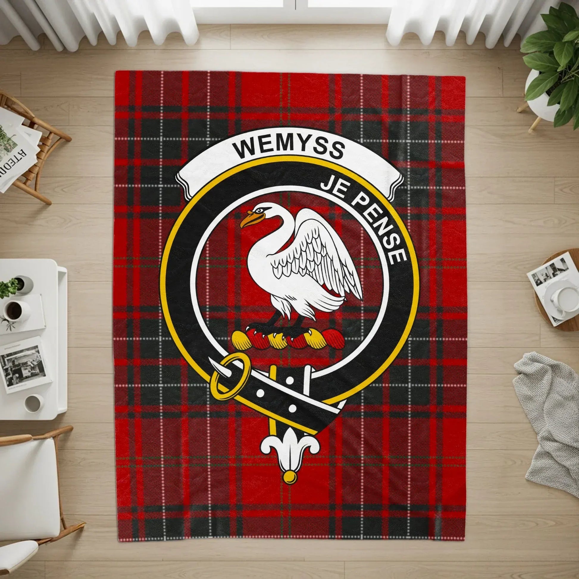 Wemyss Je Pense Tartan Design Decorative Rug product
