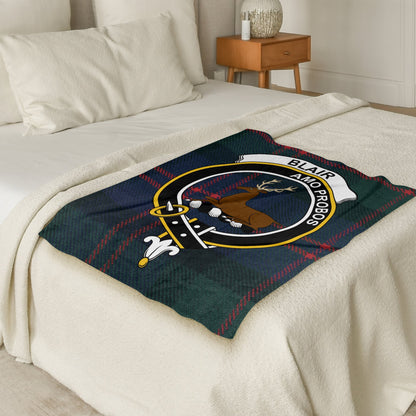 Scottish Clan Blair Crest Tartan Throw Blanket - Living Stone Gifts