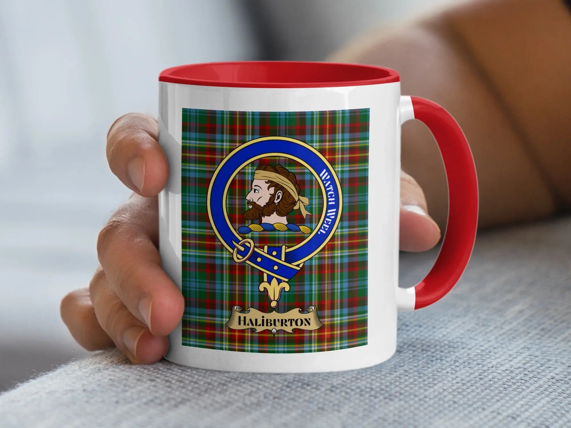 Haliburton Family Crest Plaid Design Mug Product