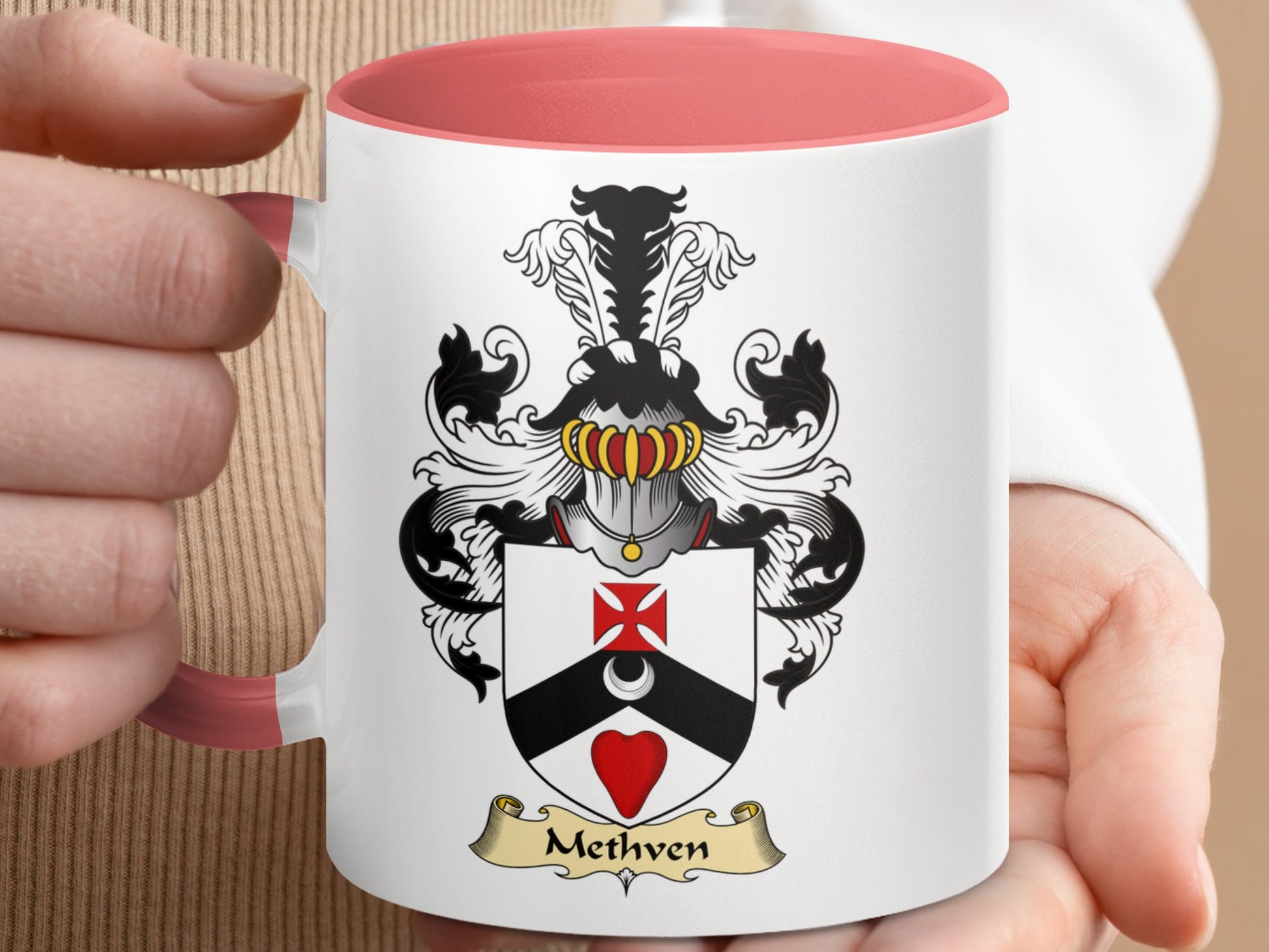 Methven Clan Surname Family Crest Coat of Arms Mug - Living Stone Gifts