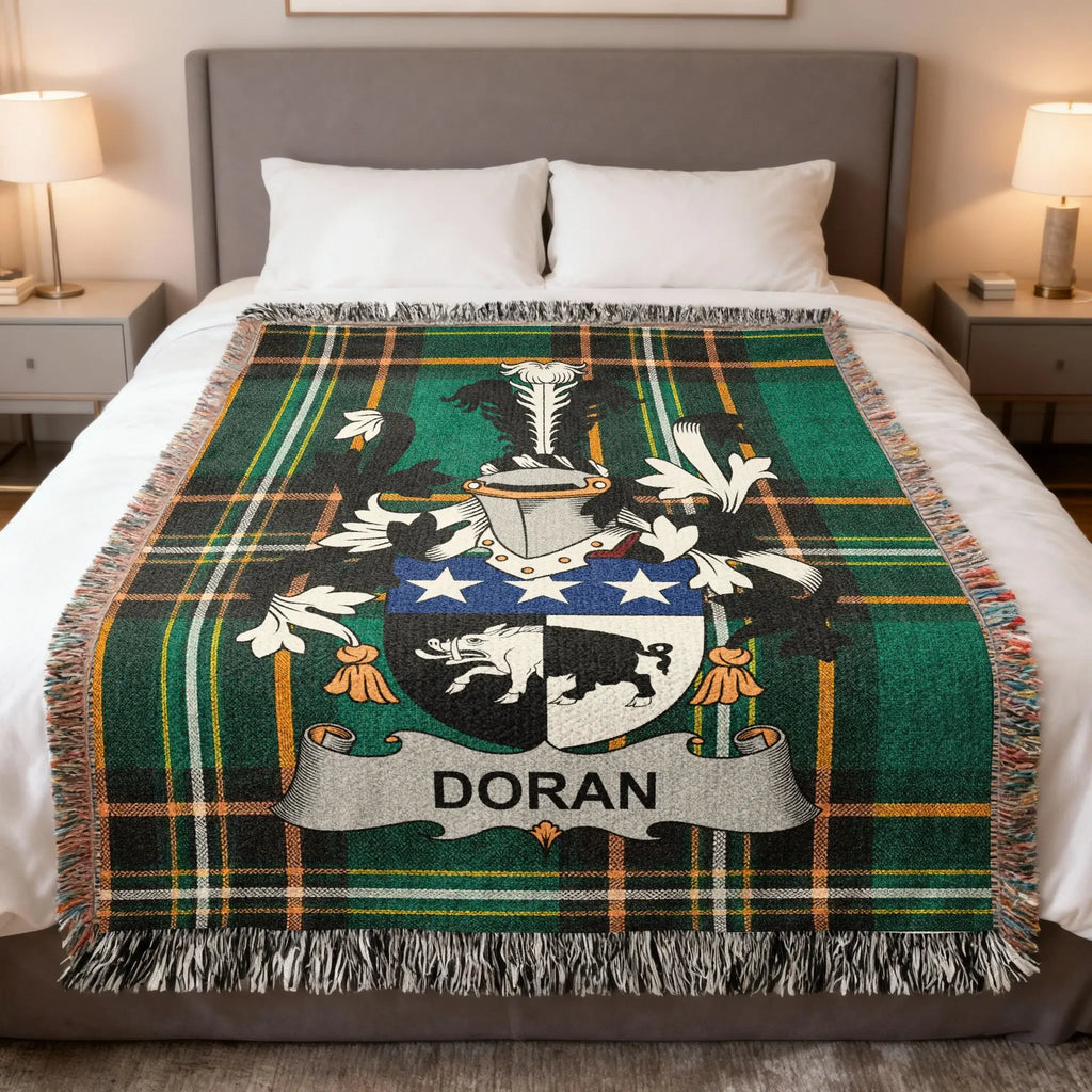 DORAN Family Crest Green Tartan Plaid Throw product type