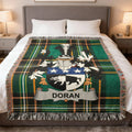 DORAN Family Crest Green Tartan Plaid Throw product type