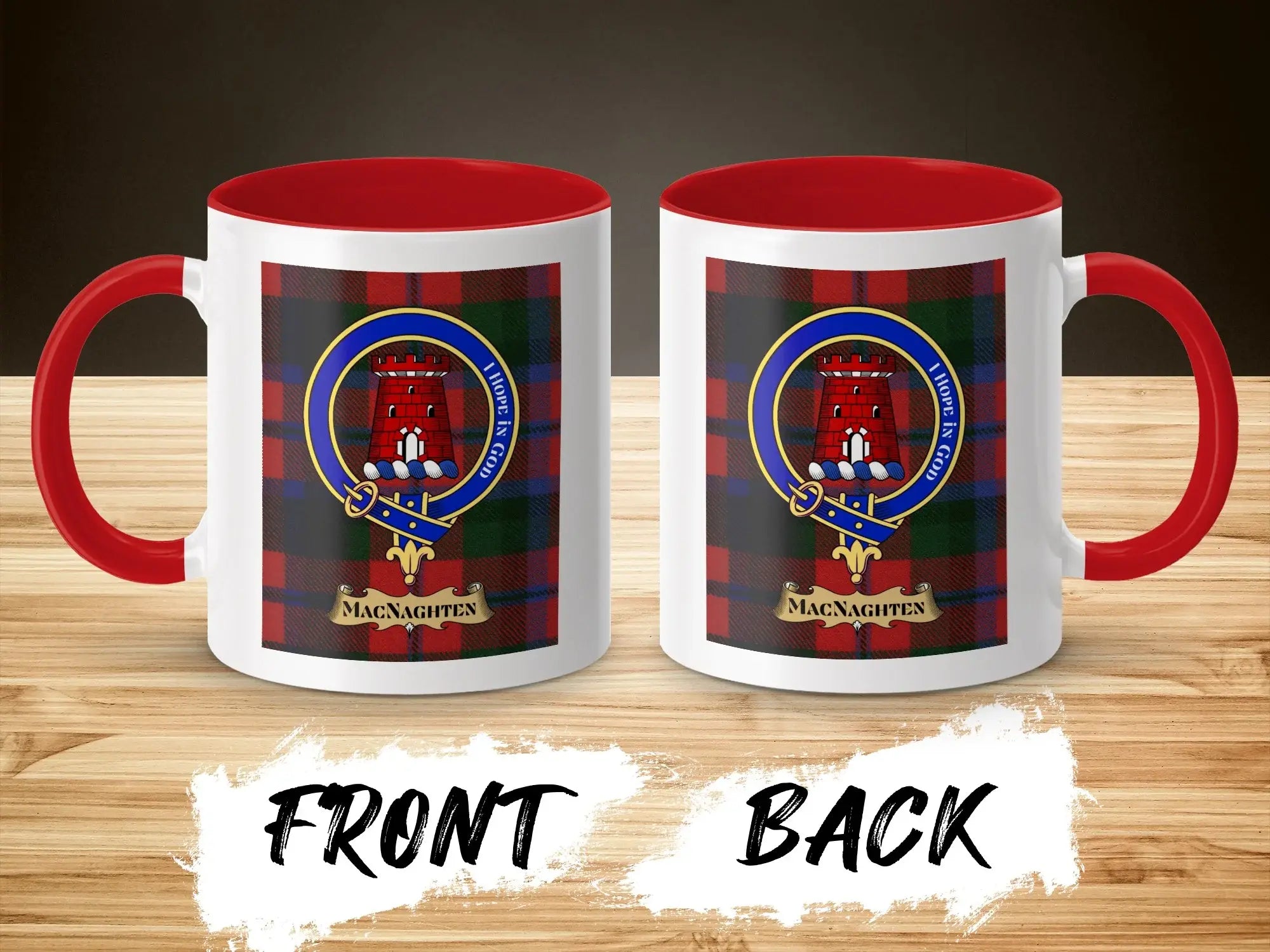 MacNaghten Clan Tartan Crest Design Mug Product