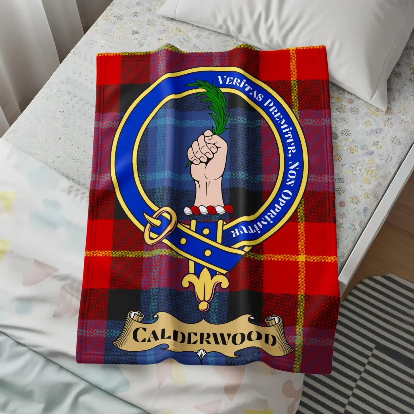 Calderwood Family Crest Tartan Blanket product