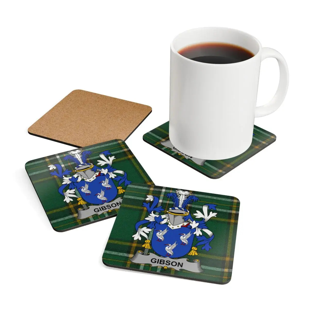 Personalized Gibson Family Crest Coaster Set product type