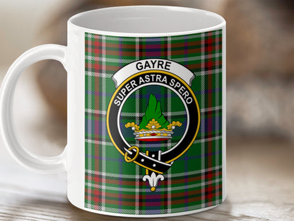 Clan Gayre Super Astra Spero Scottish Tartan Mug - Living Stone Gifts