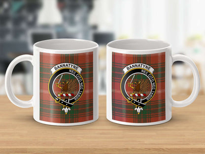 Bannatyne Family Clan Crest Tartan Plaid Design Mug - Living Stone Gifts