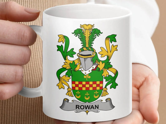 Rowan Irish Family Crest Mug - Celtic Ancestry Gifts