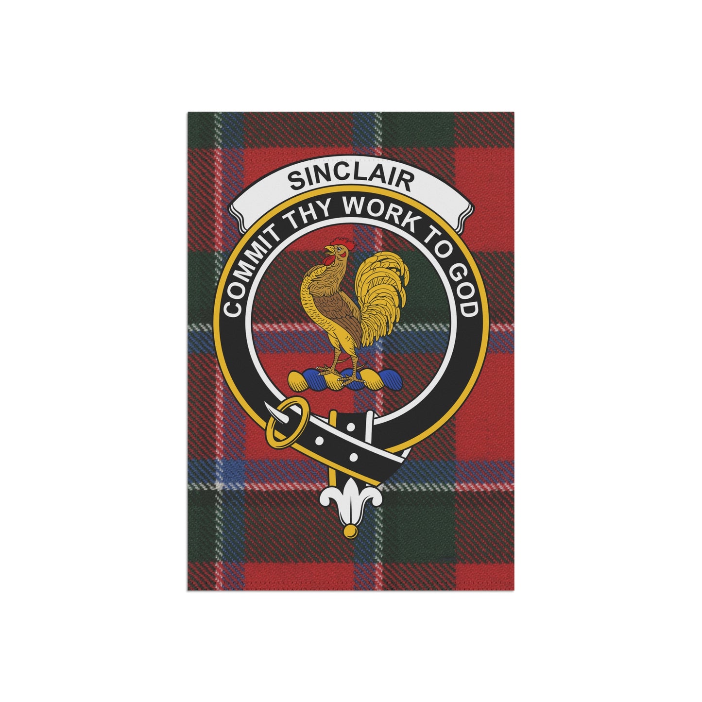 Sinclair Clan Scottish Tartan Crest Garden Flag