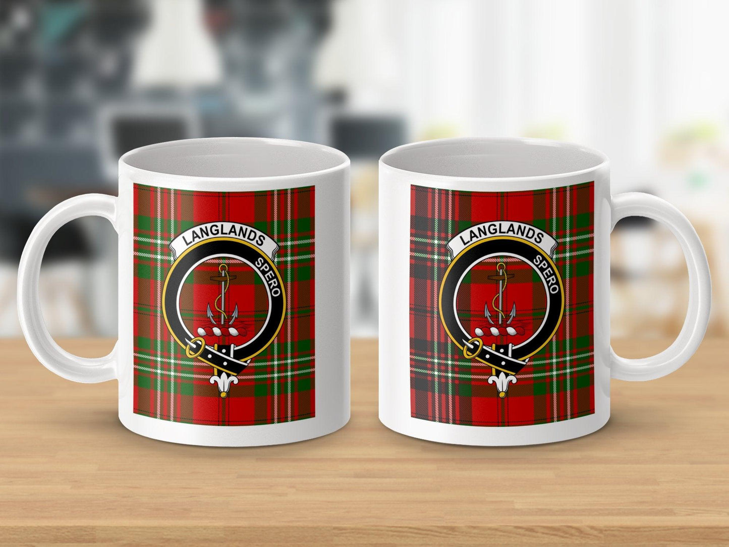 Langlands Clan Crest Tartan Plaid Mug Perfect Scottish Gift Mug - Living Stone Gifts