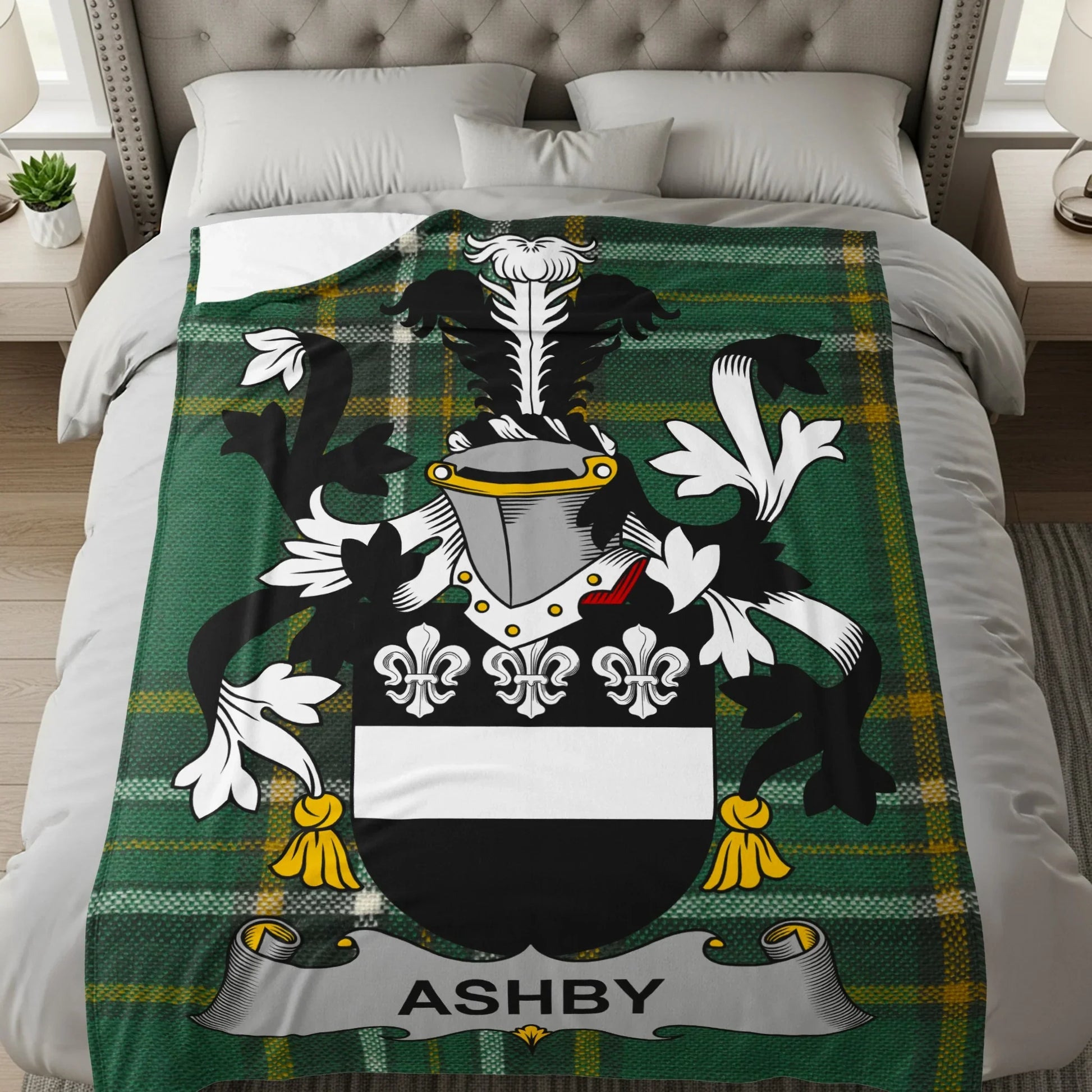 Personalized Ashby Family Crest Plaid Blanket product