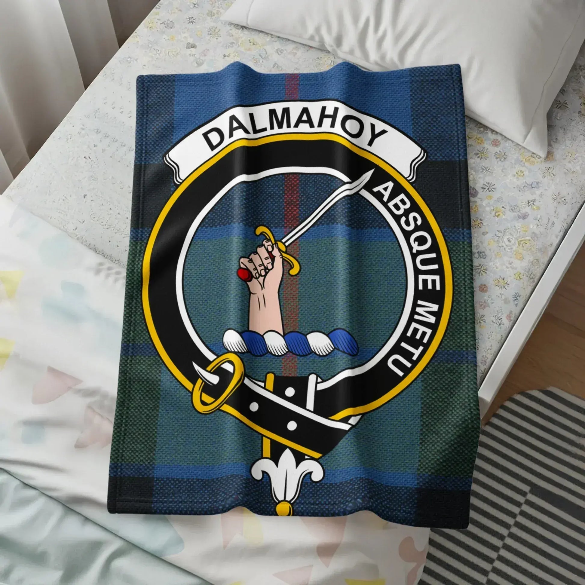 Dalmahoy Absque Metu Family Crest Throw Blanket product type