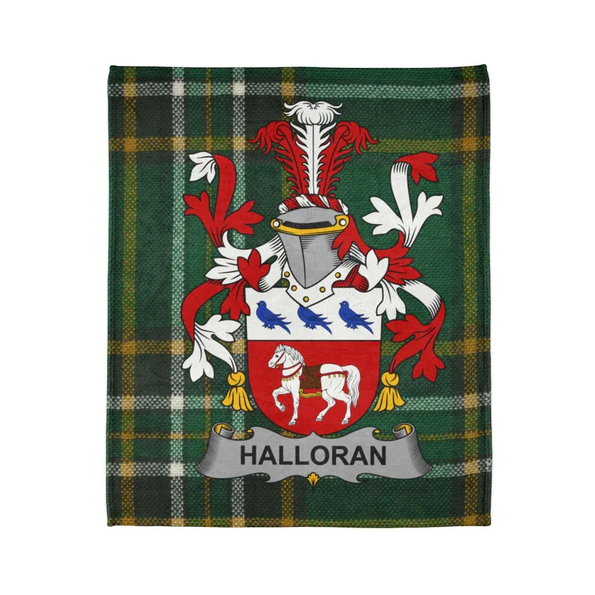 Halloran Family Crest Tartan Print Blanket product