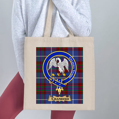 Cramond Clan Scottish Tartan Crest Tote Bag - Living Stone Gifts