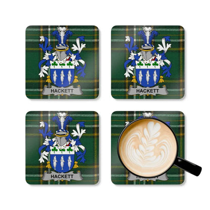 Hackett Family Crest Plaid Design Square Coaster product