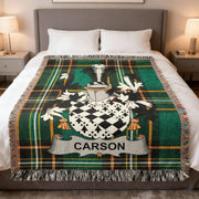 Carson Irish Woven Blanket | Ulster Family Crest Throw