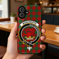Clan Moncreiffe Sur Esperance tartan phone case — glossy full-wrap print with red lion crest
